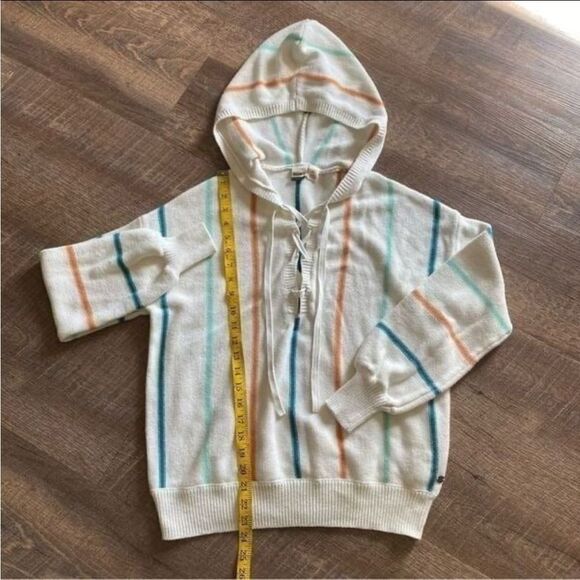 ROXY Bay Of Rainbows Hooded Sweater Hoodie Stripes Boho Medium - Picture 7 of 10